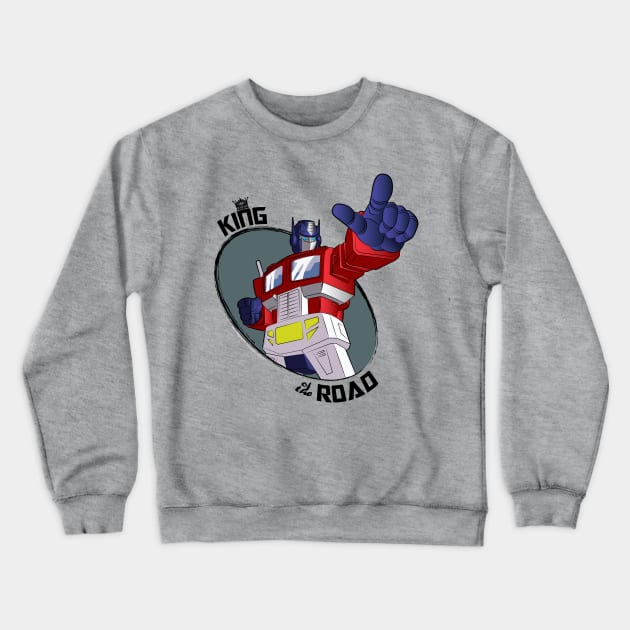 Optimus Prime - King of the Road (point) Crewneck Sweatshirt by NDVS